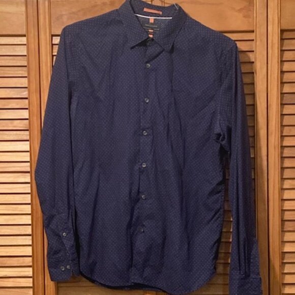 Men's Denim & Flower Long Sleeve Button Up Shirt Med Pre-Owned - Picture 2 of 7